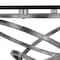 Armen Living Wendy Contemporary Dining Table in Brushed Stainless Steel Finish and Clear Glass top LCWNDIBS - alternate 2